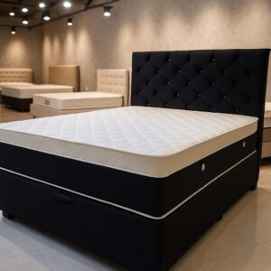 Cama box  baú Casal Luxo com Colchão de Molas Ensacadas 30cm